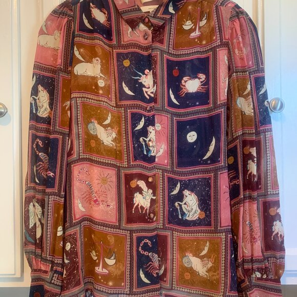 Sezane Tianna Astrological, Zodiac print blouse - Picture 2 of 10
